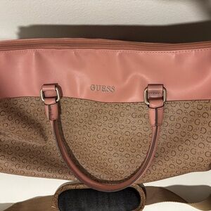 Guess Pink and Brown Tote Bag